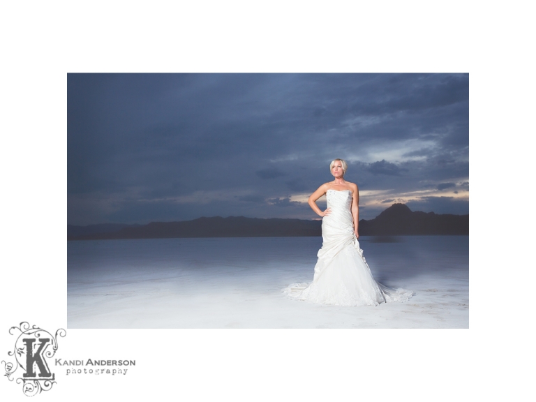 Stunning bridal images on the Bonnieville Salt Flats