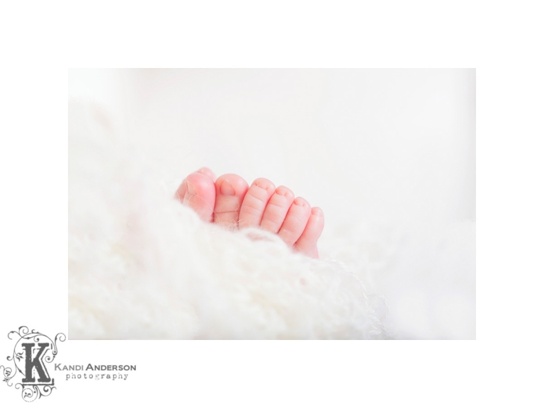 cute baby toes wrapped in soft creamy textured fabric