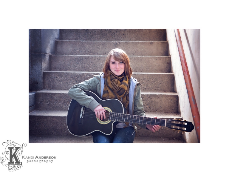 senior girl playing guitar 